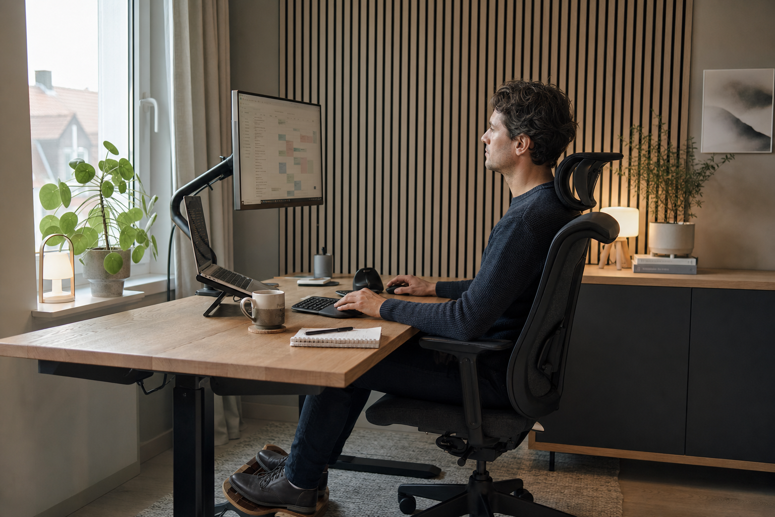Ergonomische stiltewerkplek